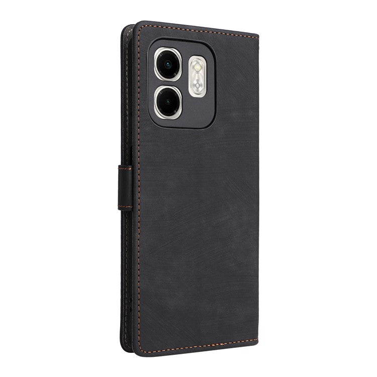 For Infinix Smart 9 4G X6532 / Hot 50i 4G X6531 Wallet Case RFID Blocking PU Leather Cover Stand View - Black