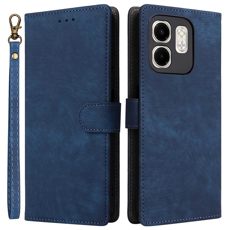 For Infinix Smart 9 4G X6532 / Hot 50i 4G X6531 Wallet Case RFID Blocking PU Leather Cover Stand View - Blue