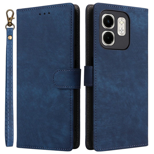 For Infinix Smart 9 4G X6532 / Hot 50i 4G X6531 Wallet Case RFID Blocking PU Leather Cover Stand View - Blue