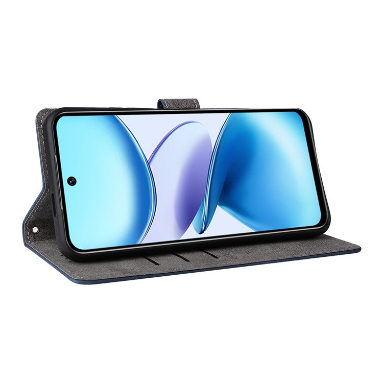 For Infinix Smart 9 4G X6532 / Hot 50i 4G X6531 Wallet Case RFID Blocking PU Leather Cover Stand View - Blue