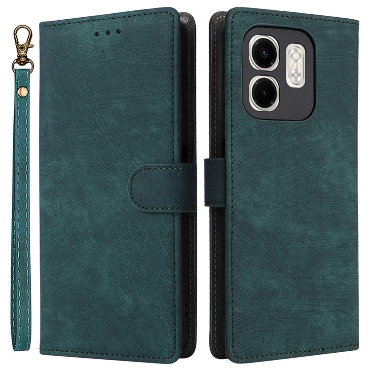 For Infinix Smart 9 4G X6532 / Hot 50i 4G X6531 Wallet Case RFID Blocking PU Leather Cover Stand View - Green