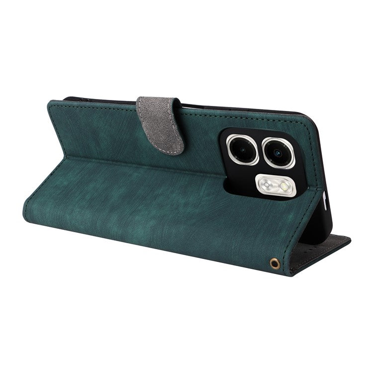 For Infinix Smart 9 4G X6532 / Hot 50i 4G X6531 Wallet Case RFID Blocking PU Leather Cover Stand View - Green