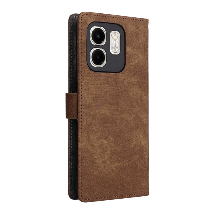 For Infinix Smart 9 4G X6532 / Hot 50i 4G X6531 Wallet Case RFID Blocking PU Leather Cover Stand View - Brown