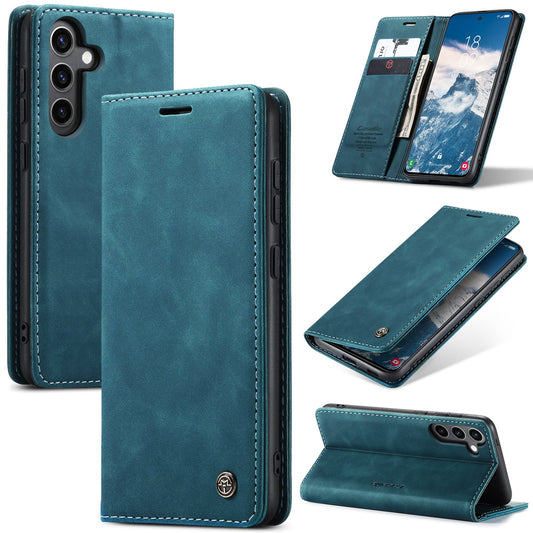 For Samsung Galaxy S24 FE Case CASEME 013 Series Card Holder Stand Leather Phone CoverCaseMe - Blue