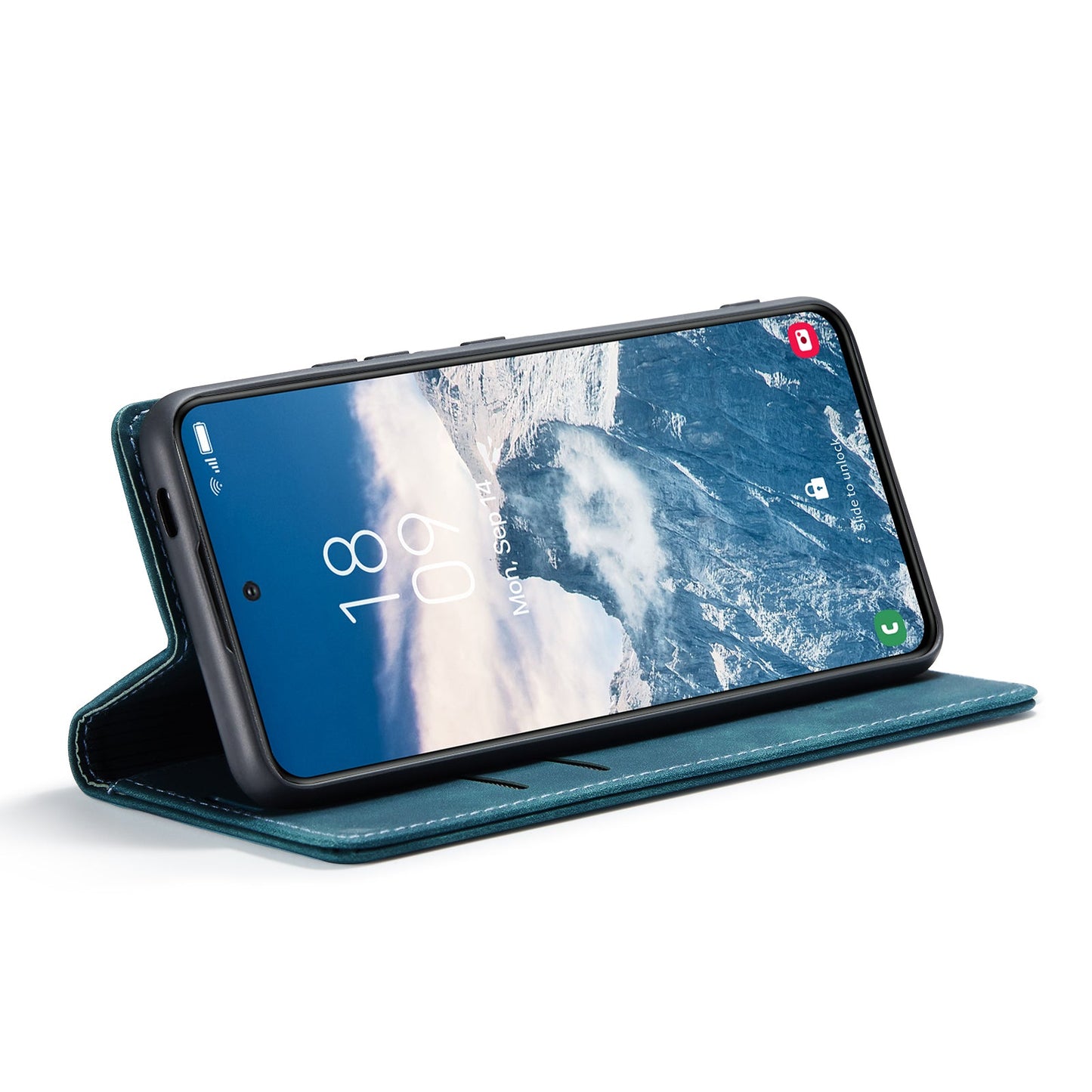 For Samsung Galaxy S24 FE Case CASEME 013 Series Card Holder Stand Leather Phone CoverCaseMe - Blue