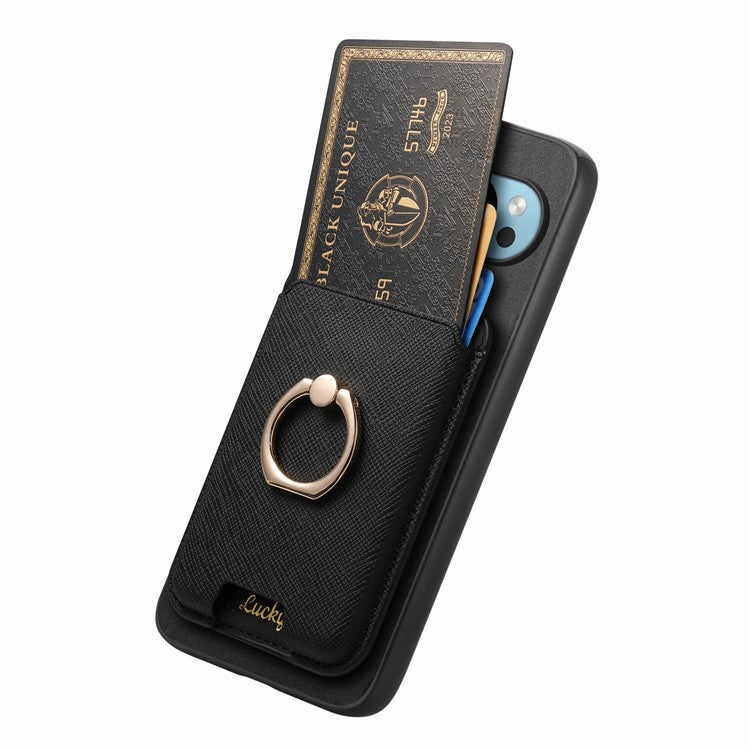 For Google Pixel 9 / Pixel 9 Pro Magnetic Case Leather+TPU Phone Cover Detachable Card Bag - Black