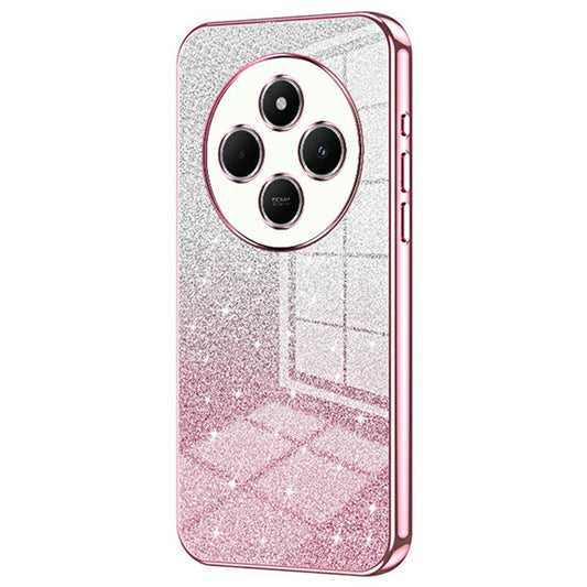 For Xiaomi Poco C75 4G / Redmi 14R 5G / 14C 4G Case Electroplating Gradient Glitter TPU Phone Cover - Pink