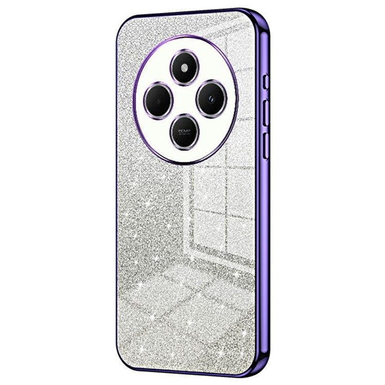 For Xiaomi Poco C75 4G / Redmi 14R 5G / 14C 4G Case Electroplating Gradient Glitter TPU Phone Cover - Purple