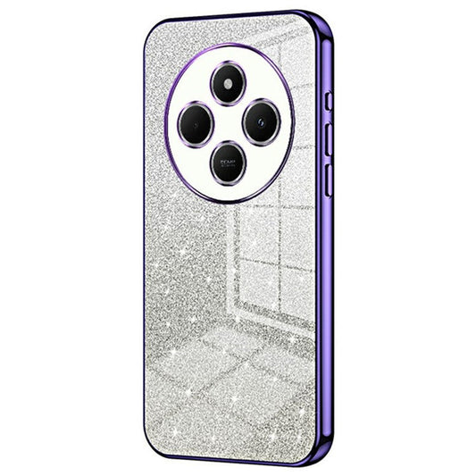For Xiaomi Poco C75 4G / Redmi 14R 5G / 14C 4G Case Electroplating Gradient Glitter TPU Phone Cover - Purple