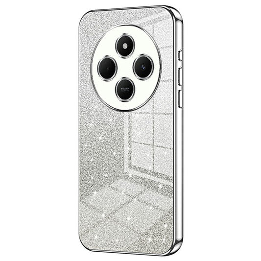 For Xiaomi Poco C75 4G / Redmi 14R 5G / 14C 4G Case Electroplating Gradient Glitter TPU Phone Cover - Silver