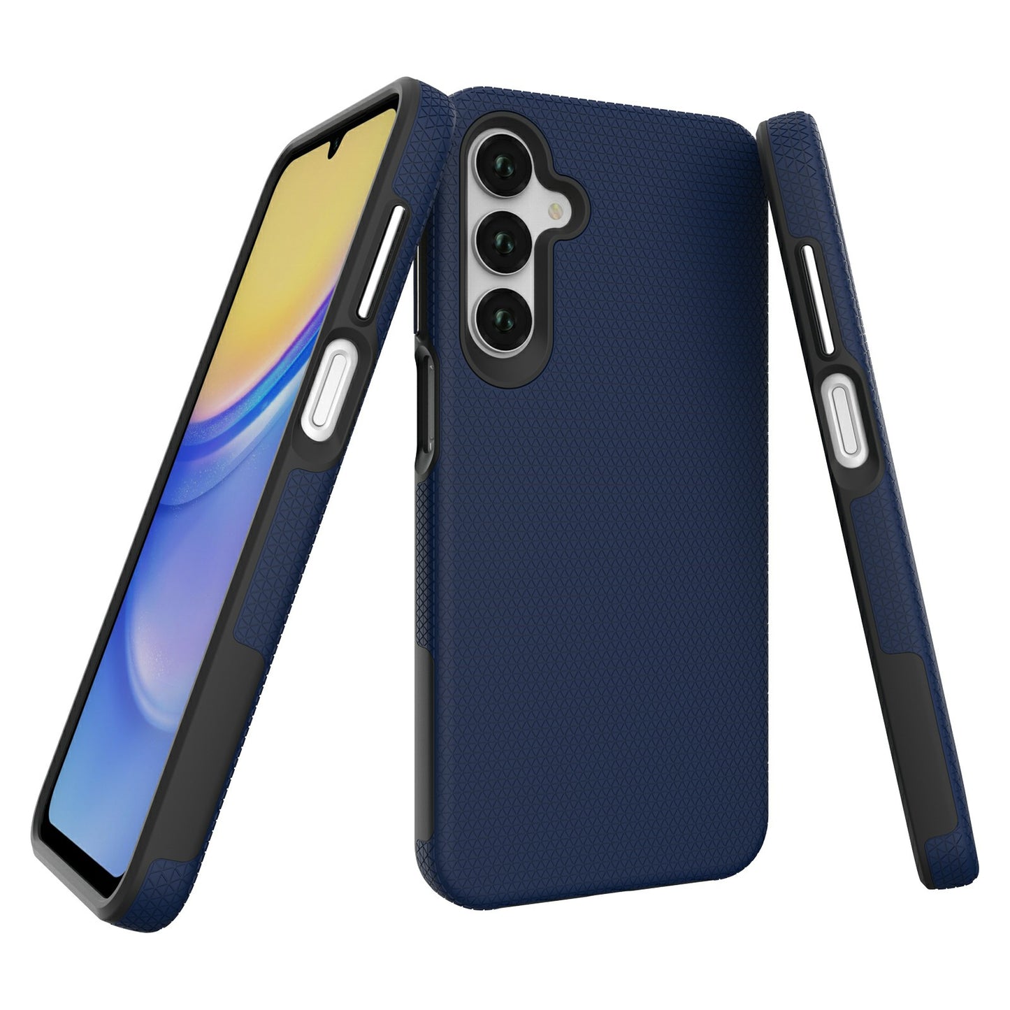 For Samsung Galaxy A16 5G / A16 4G Case TPU+PC Four Corner Anti-Drop Phone Cover - Navy Blue