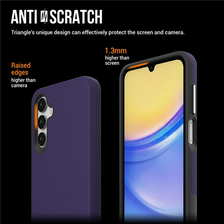 For Samsung Galaxy A26 5G / A16 5G / A16 4G Case TPU+PC Four Corner Anti-Drop Phone Cover - Dark Purple