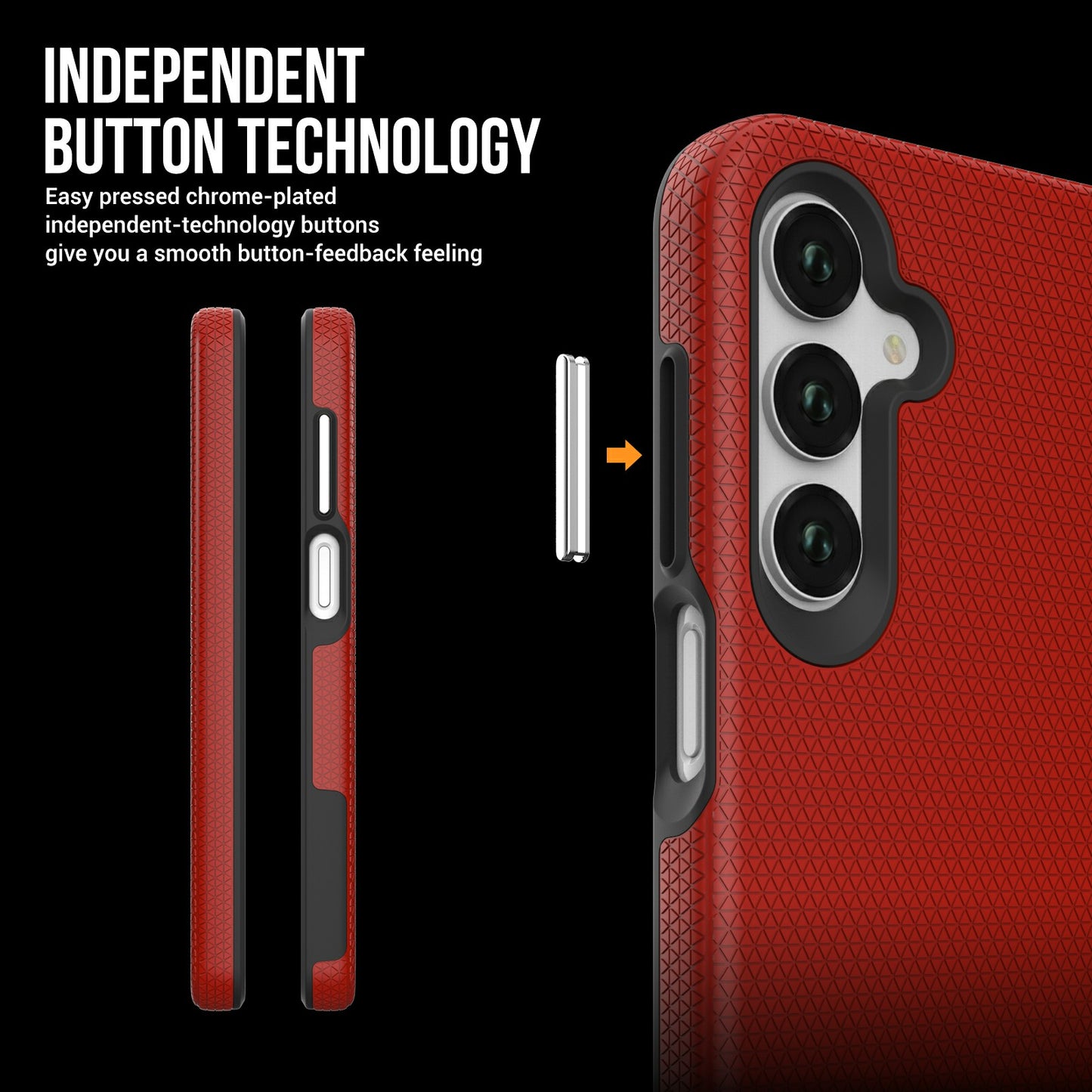 For Samsung Galaxy A16 5G / A16 4G Case TPU+PC Four Corner Anti-Drop Phone Cover - Red