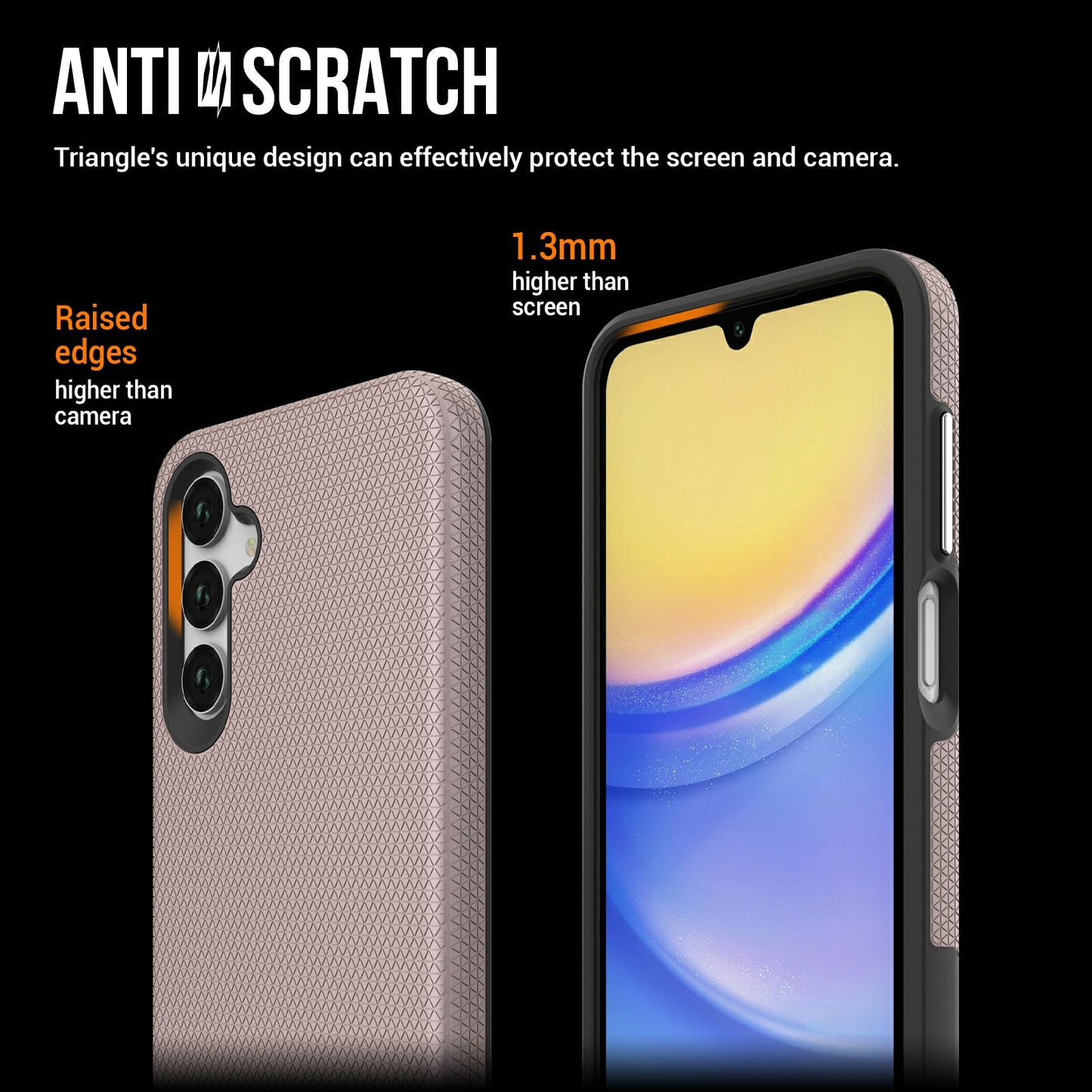 For Samsung Galaxy A16 5G / A16 4G Case TPU+PC Four Corner Anti-Drop Phone Cover - Rose Gold