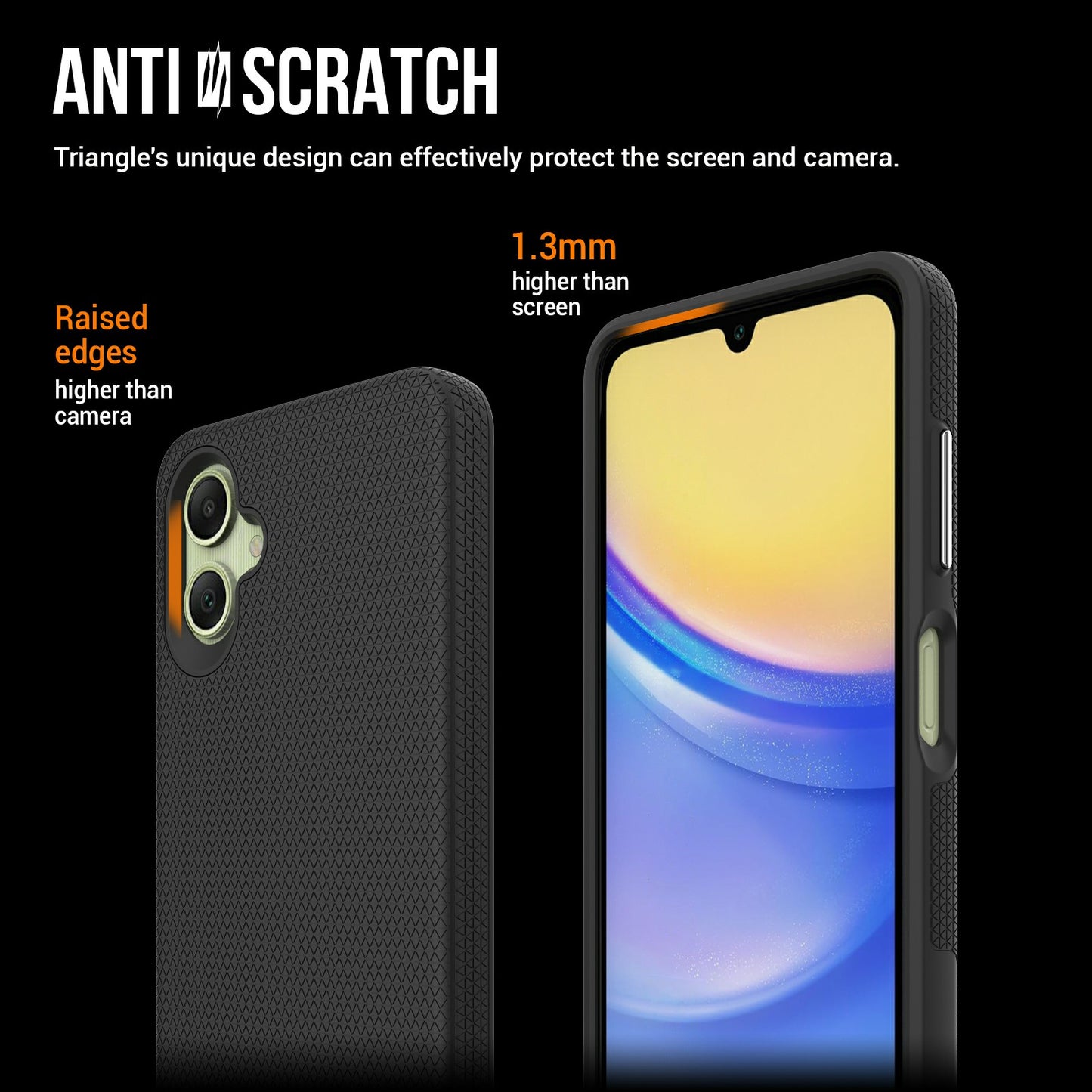 For Samsung Galaxy A06 Case TPU+PC Four Corner Anti-Drop Phone Cover - Black
