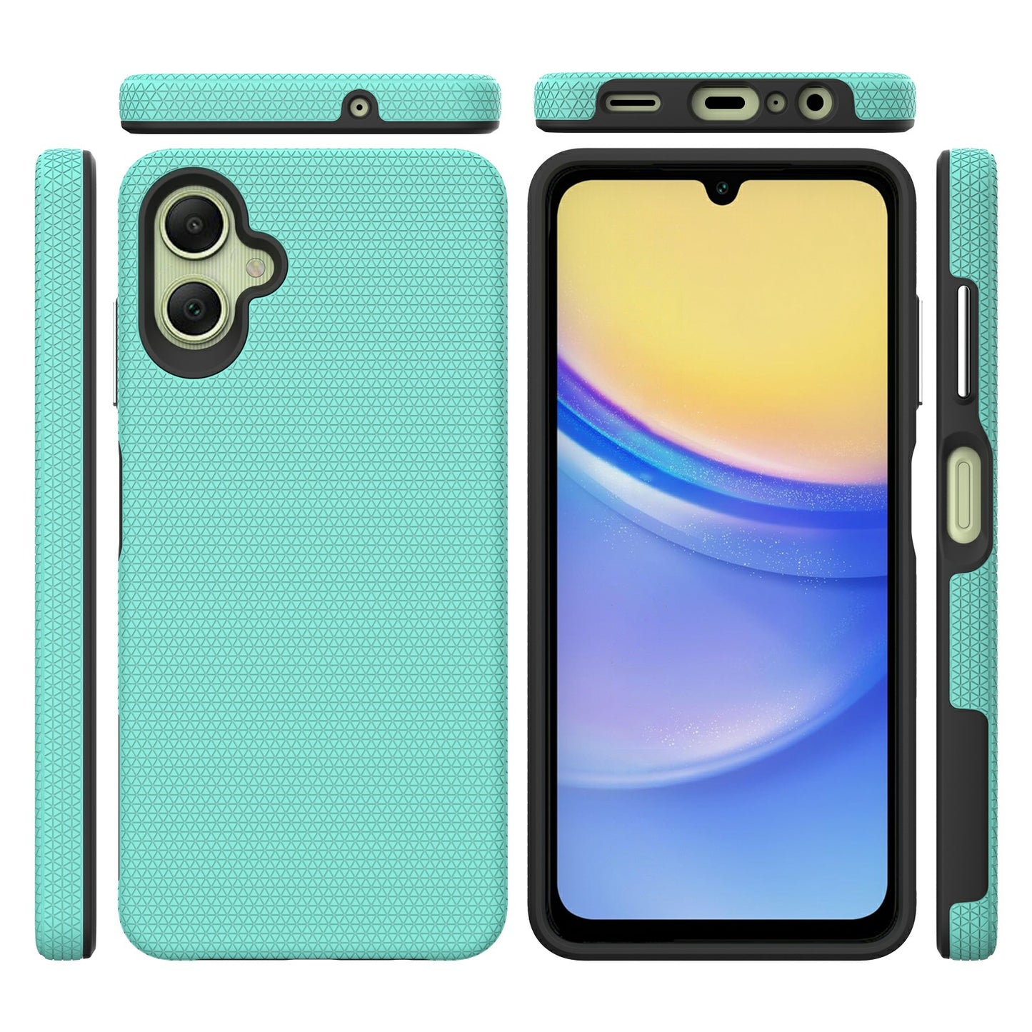 For Samsung Galaxy A06 Case TPU+PC Four Corner Anti-Drop Phone Cover - Mint Green
