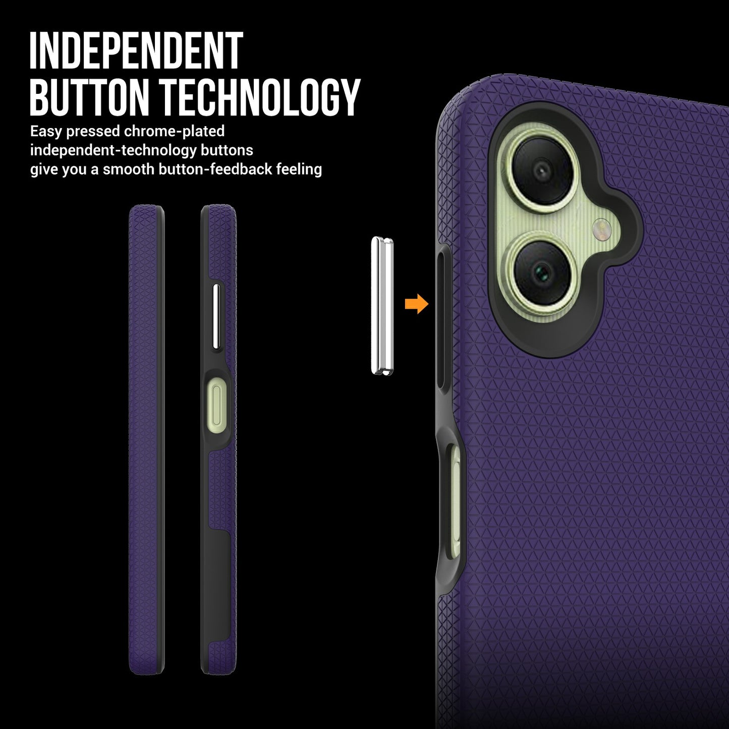 For Samsung Galaxy A06 Case TPU+PC Four Corner Anti-Drop Phone Cover - Dark Purple