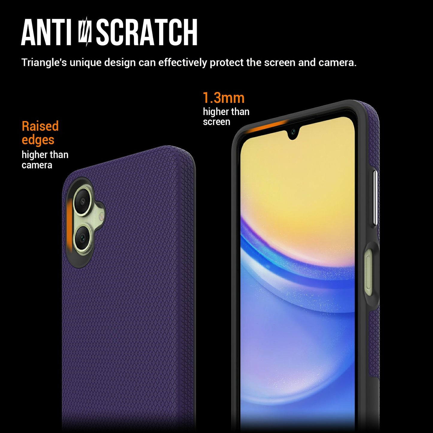 For Samsung Galaxy A06 Case TPU+PC Four Corner Anti-Drop Phone Cover - Dark Purple