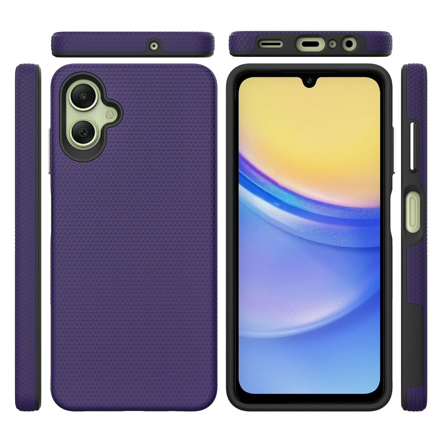 For Samsung Galaxy A06 Case TPU+PC Four Corner Anti-Drop Phone Cover - Dark Purple
