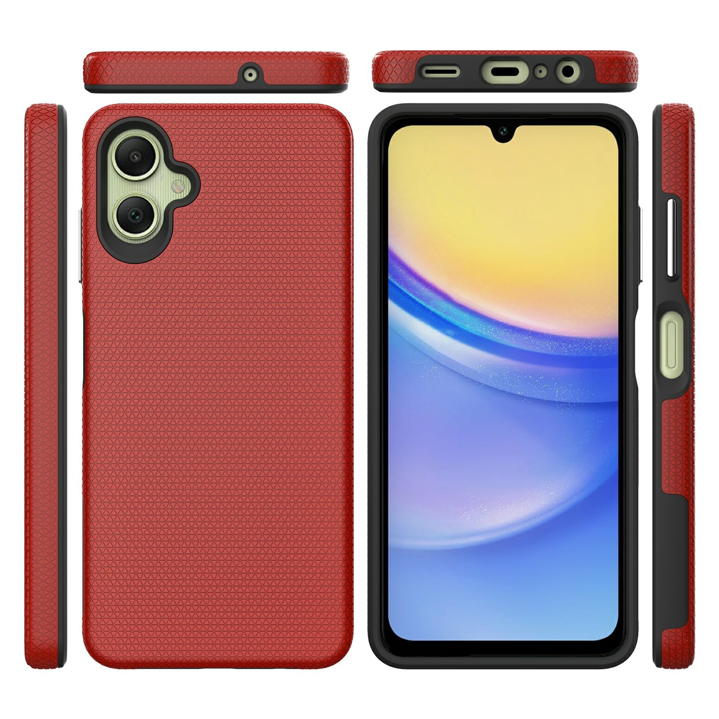 For Samsung Galaxy A06 Case TPU+PC Four Corner Anti-Drop Phone Cover - Red