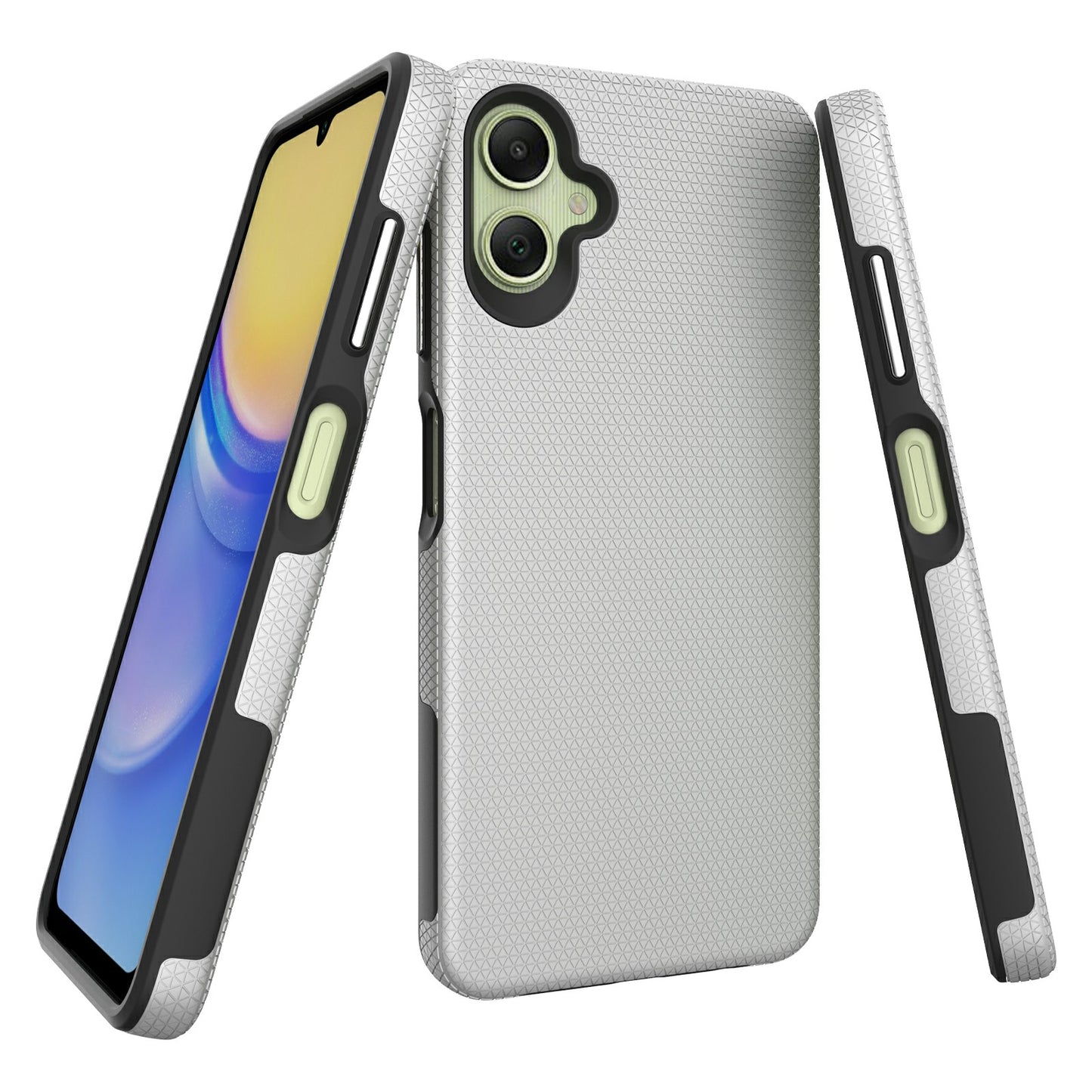 For Samsung Galaxy A06 Case TPU+PC Four Corner Anti-Drop Phone Cover - Silver