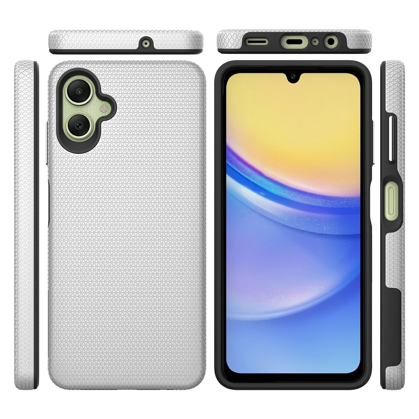 For Samsung Galaxy A06 Case TPU+PC Four Corner Anti-Drop Phone Cover - Silver