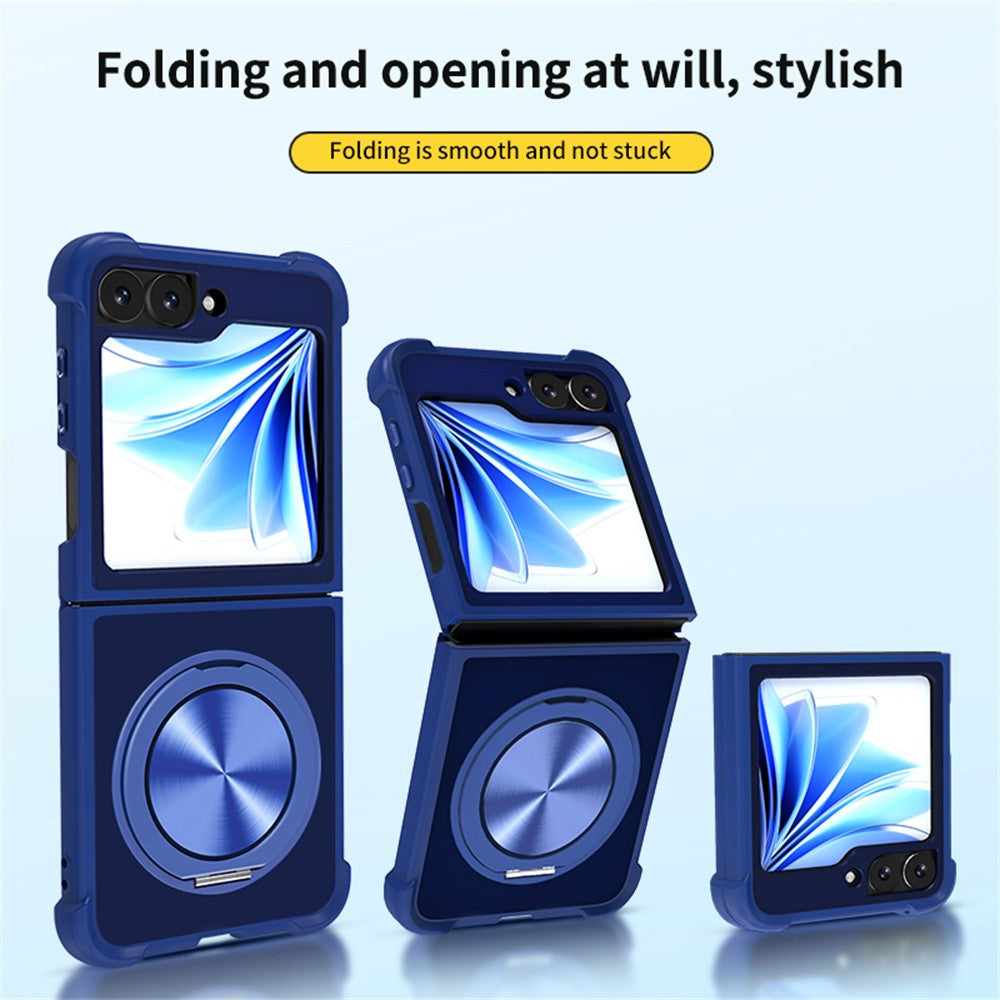 For Samsung Galaxy Z Flip7 FE 5G / Z Flip6 5G Case Compatible with MagSafe CD Vein Kickstand TPU+PC Phone Cover - Grey