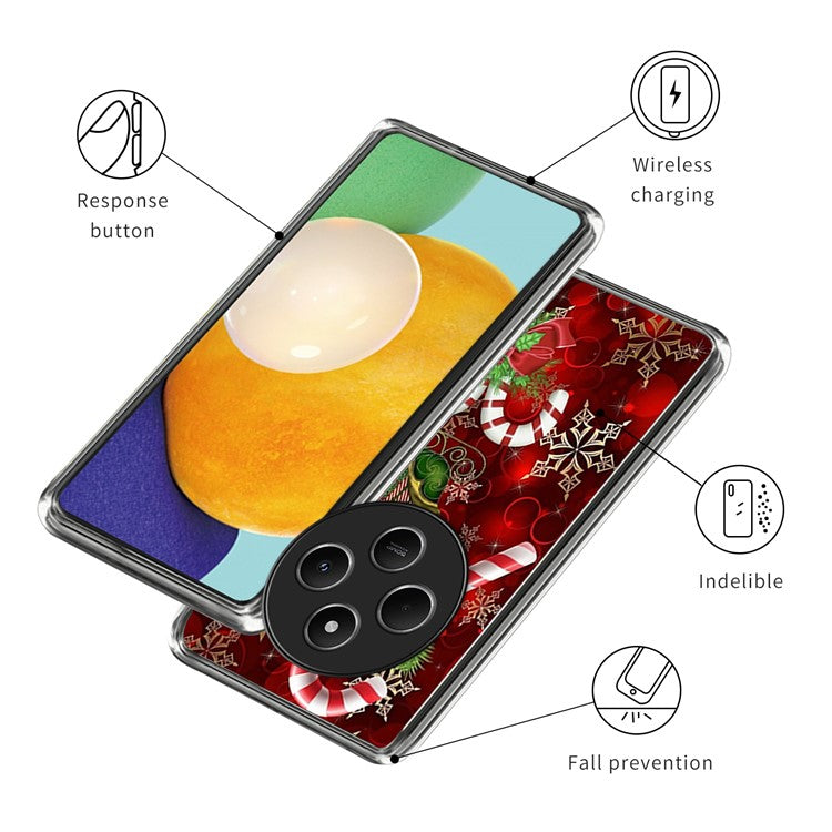 For Xiaomi Poco C75 4G / Redmi 14R 5G / 14C 4G Case Christmas Pattern Printing Soft TPU Phone Cover - Style A