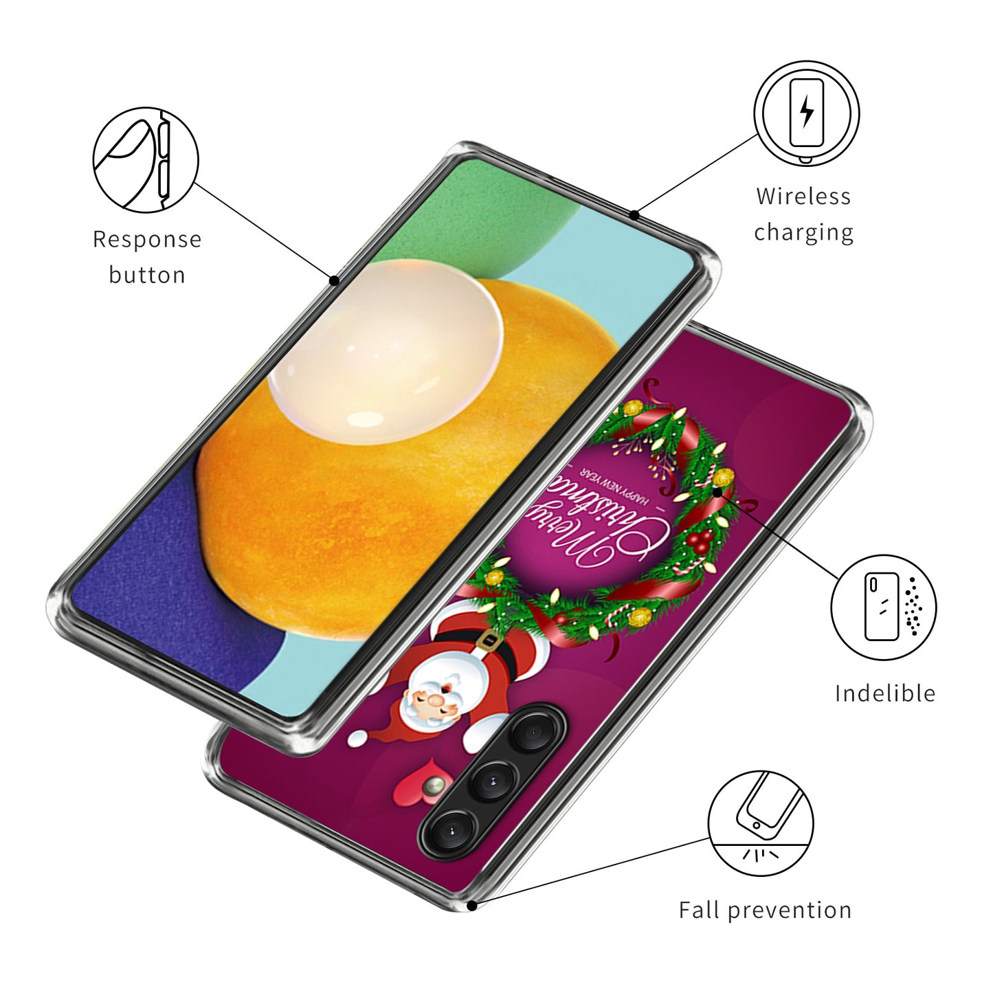 For Samsung Galaxy A16 5G / A16 4G Case Christmas Pattern Printing Soft TPU Phone Cover - Style D