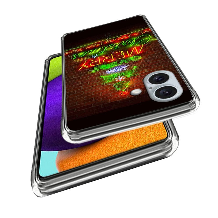 For iPhone 16 Plus Case Christmas Pattern Printing Soft TPU Phone Cover - Style I