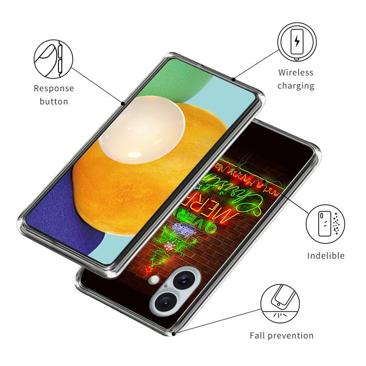 For iPhone 16 Plus Case Christmas Pattern Printing Soft TPU Phone Cover - Style I