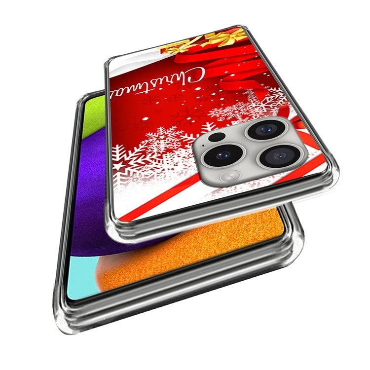 For iPhone 16 Pro Case Christmas Pattern Printing Soft TPU Phone Cover - Style K