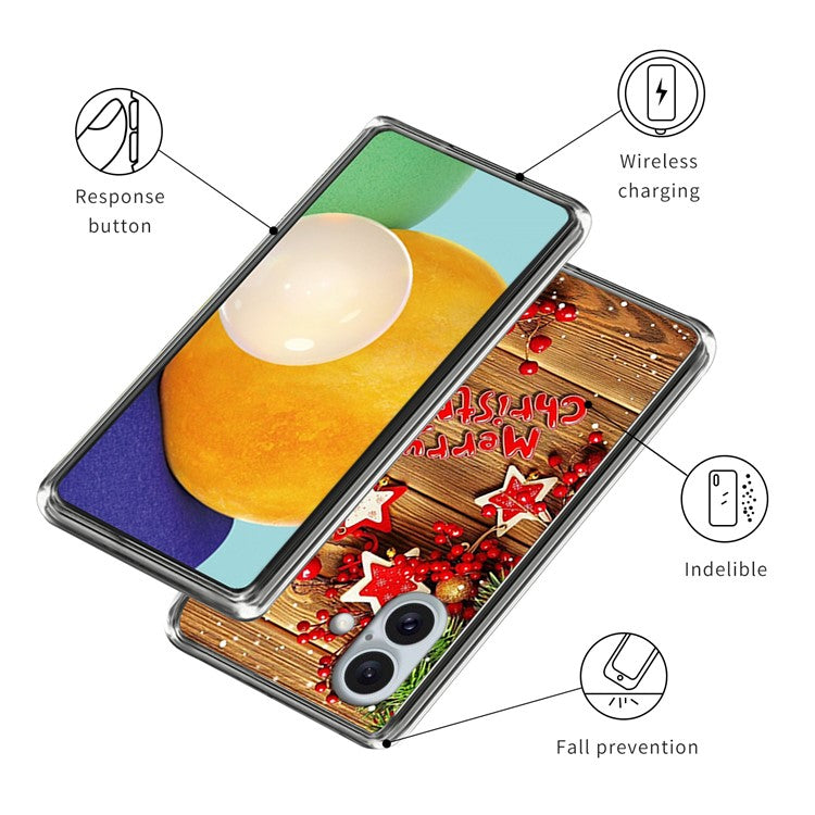 For iPhone 16 Case Christmas Pattern Printing Soft TPU Phone Cover - Style C