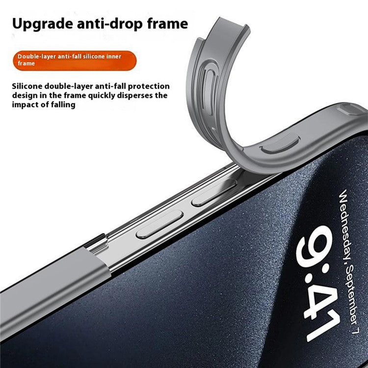 For iPhone 16 Plus Case PC+TPU Phone Cover Airbag Protection - Black
