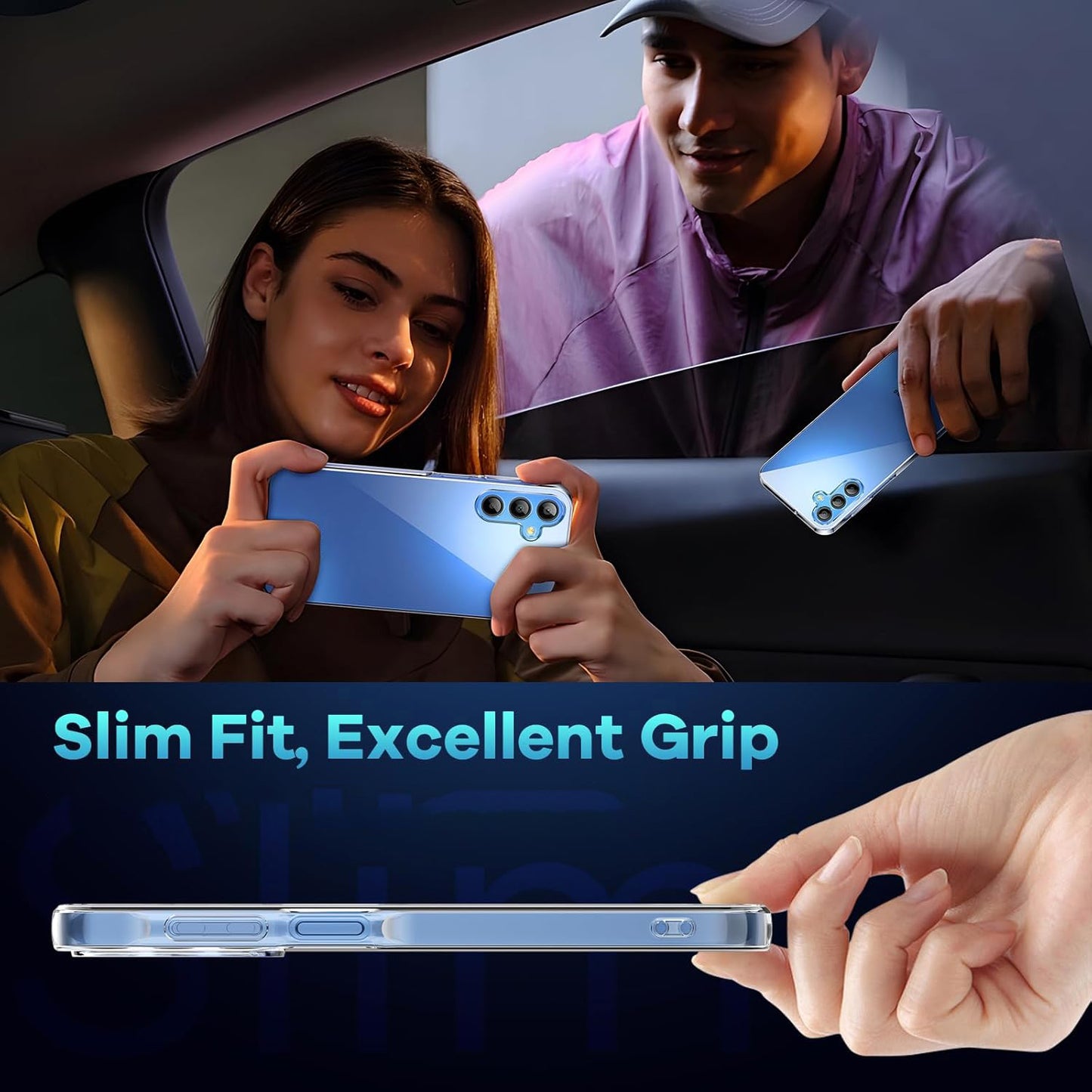 For Samsung Galaxy A16 5G / A16 4G Case TPU Clear Phone Cover + 2PCS Tempered Glass Screen Film 2.5D Arc Edge