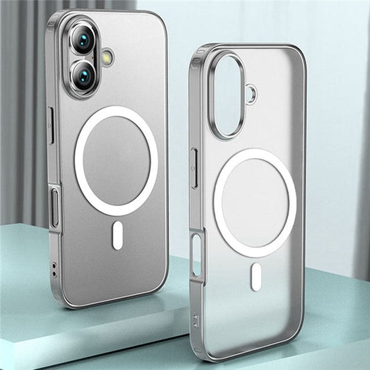 For iPhone 16 Plus Case Compatible with MagSafe Scratch-Resistant  PC+TPU Phone Cover - Transparent