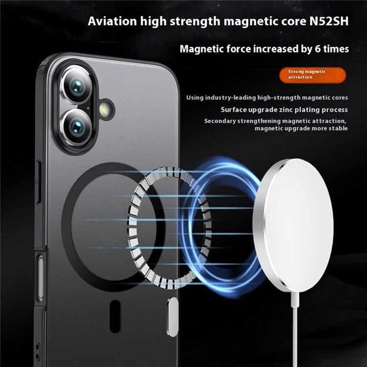 For iPhone 16 Plus Case Compatible with MagSafe Scratch-Resistant  PC+TPU Phone Cover - Transparent
