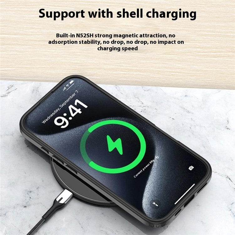 For iPhone 16 Plus Case Compatible with MagSafe Scratch-Resistant  PC+TPU Phone Cover - Transparent