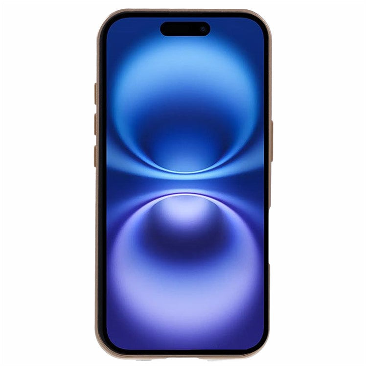 For iPhone 16 Case Magnetic Adsorption Double Sides Tempered Glass+Metal Phone Cover with Buckle - Gold
