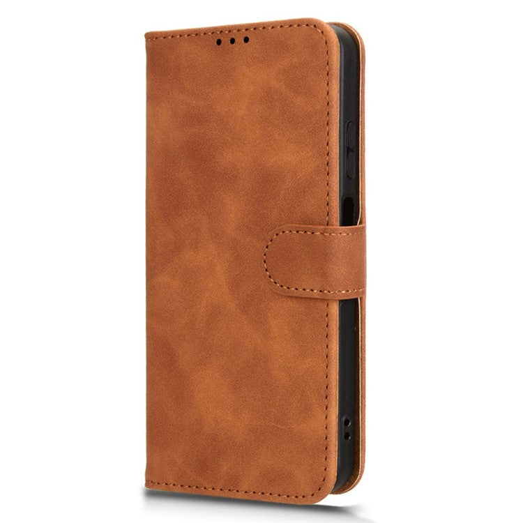 For Infinix Smart 9 4G  /  Hot 50i 4G Leather Case Skin-Feel Anti-Drop Wallet Flip Phone Cover - Brown