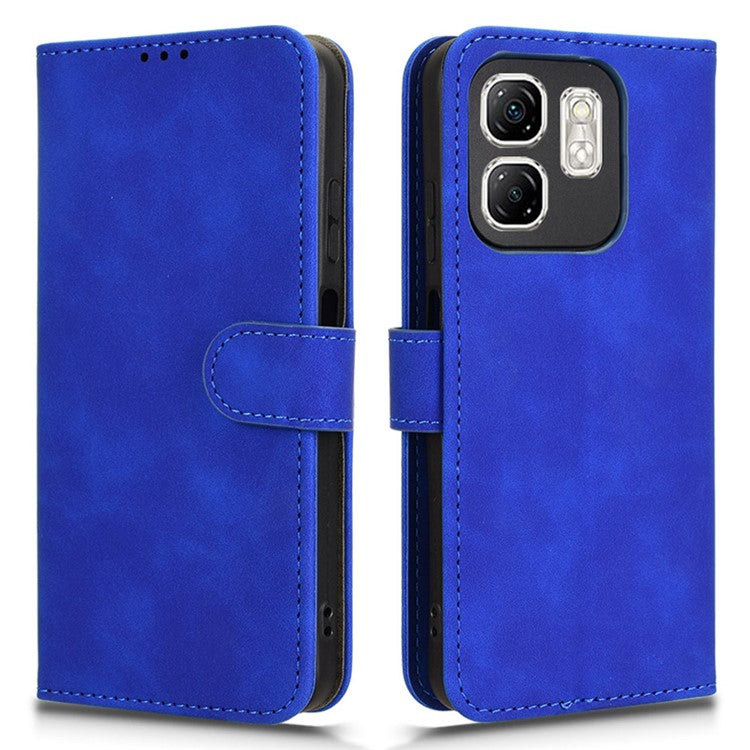 For Infinix Smart 9 4G  /  Hot 50i 4G Leather Case Skin-Feel Anti-Drop Wallet Flip Phone Cover - Blue