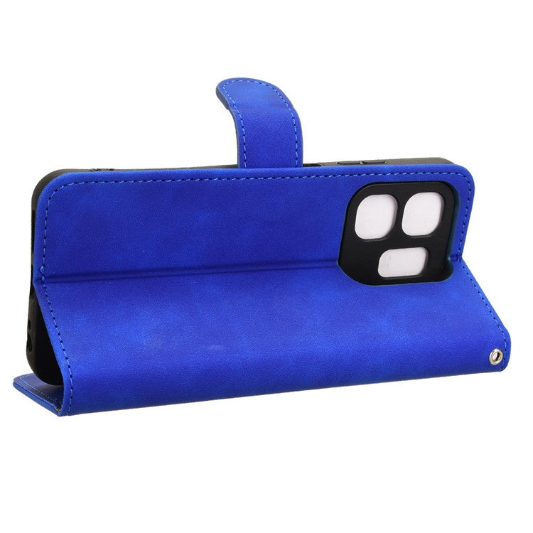 For Infinix Smart 9 4G  /  Hot 50i 4G Leather Case Skin-Feel Anti-Drop Wallet Flip Phone Cover - Blue