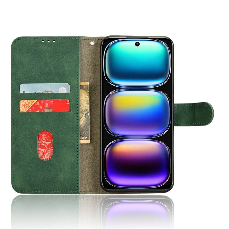 For Infinix Smart 9 4G  /  Hot 50i 4G Leather Case Skin-Feel Anti-Drop Wallet Flip Phone Cover - Green