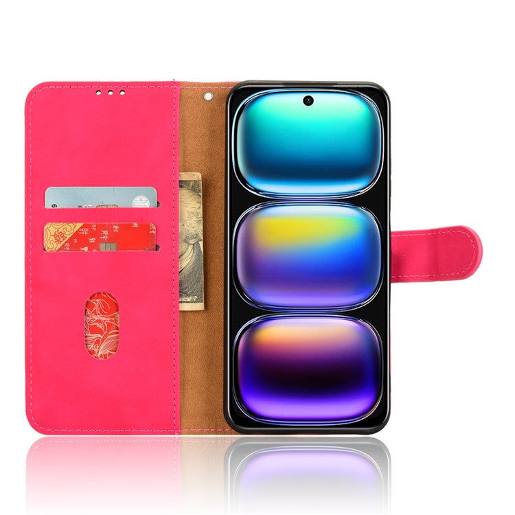For Infinix Smart 9 4G  /  Hot 50i 4G Leather Case Skin-Feel Anti-Drop Wallet Flip Phone Cover - Rose