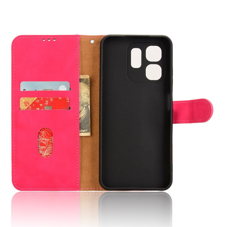 For Infinix Smart 9 4G  /  Hot 50i 4G Leather Case Skin-Feel Anti-Drop Wallet Flip Phone Cover - Rose