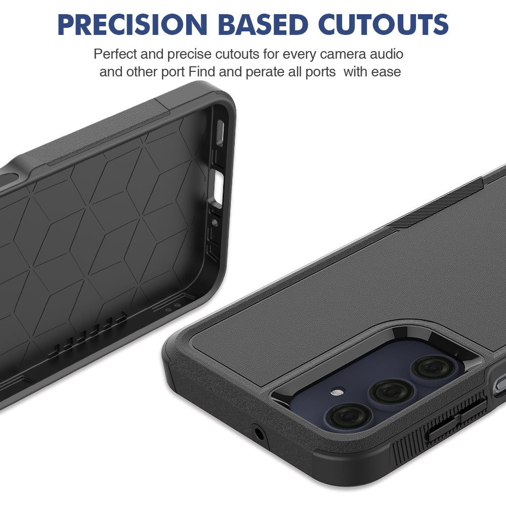 For Samsung Galaxy A16 5G / A16 4G Case 2-in-1 PC+TPU Shockproof Phone Cover - Black