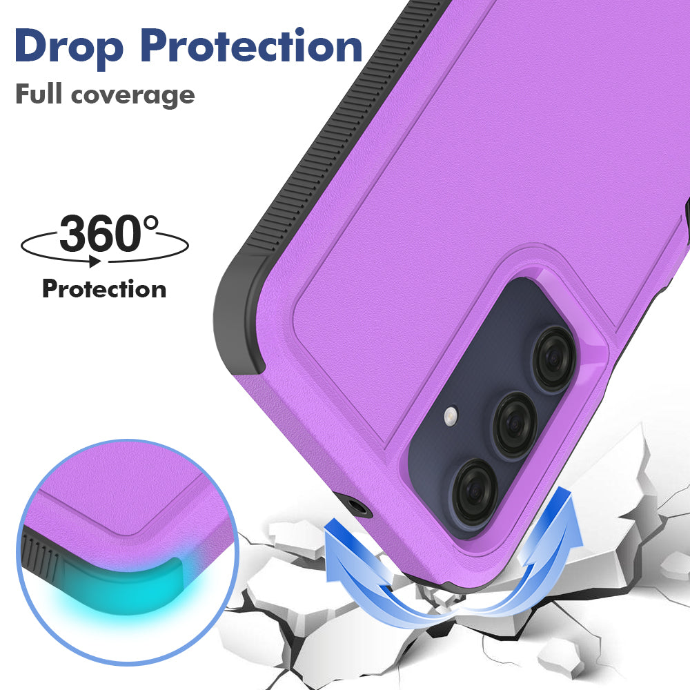 For Samsung Galaxy A16 5G / A16 4G Case 2-in-1 PC+TPU Shockproof Phone Cover - Purple