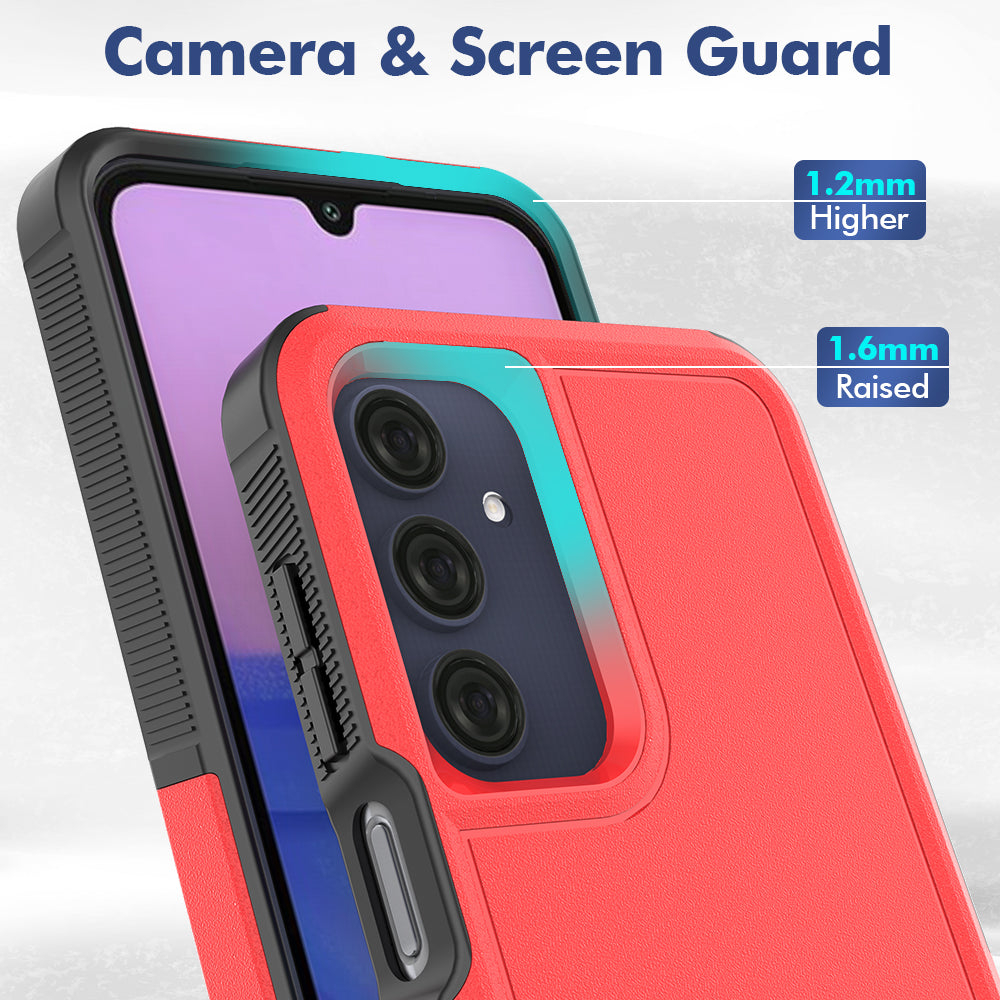 For Samsung Galaxy A16 5G / A16 4G Case 2-in-1 PC+TPU Shockproof Phone Cover - Red