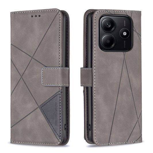 BINFEN COLOR BF05 For Xiaomi Redmi Note 14 5G Case Leather Phone Cover Wallet Stand - Grey