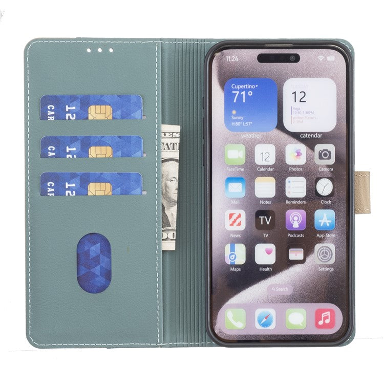 BINFEN COLOR BF33 for Xiaomi Redmi Note 14 5G Leather Case Splicing Color RFID Blocking - Green